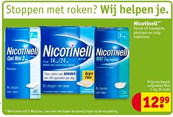 Aanbiedingen Nicotinell zuigtablet mint 1 mg - nicotinell - Geldig van 26/09/2017 tot 08/10/2017 bij Kruidvat