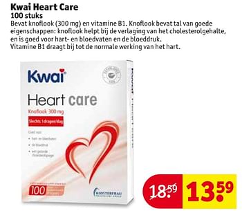 Aanbiedingen Kwai heart care - Kwai - Geldig van 26/09/2017 tot 08/10/2017 bij Kruidvat