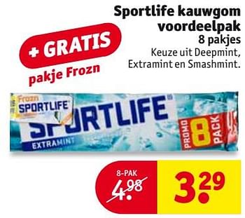 Aanbiedingen Sportlife kauwgom voordeelpak - Sportlife - Geldig van 26/09/2017 tot 08/10/2017 bij Kruidvat