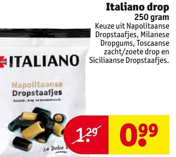 Aanbiedingen Italiano drop - Italiano - Geldig van 26/09/2017 tot 08/10/2017 bij Kruidvat