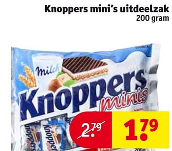 Aanbiedingen Knoppers mini`s uitdeelzak - Knoppers - Geldig van 26/09/2017 tot 08/10/2017 bij Kruidvat