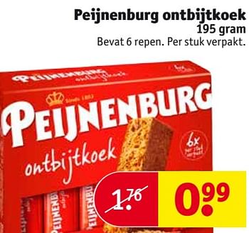 Aanbiedingen Peijnenburg ontbijtkoek - Peijnenburg - Geldig van 26/09/2017 tot 08/10/2017 bij Kruidvat