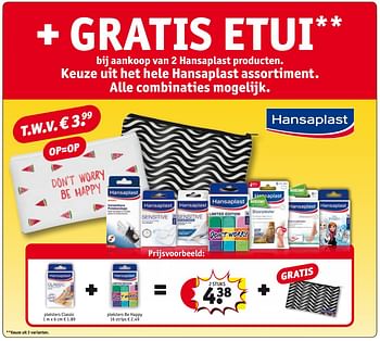 Aanbiedingen Pleisters classic + pleisters be happy - Hansaplast - Geldig van 26/09/2017 tot 08/10/2017 bij Kruidvat