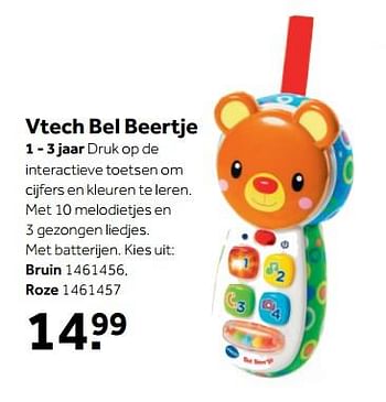 Aanbiedingen Vtech bel beertje - Vtech - Geldig van 25/09/2017 tot 10/12/2017 bij Intertoys