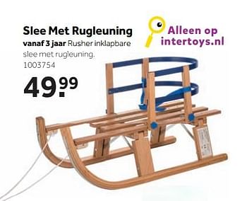 Aanbiedingen Slee met rugleuning - Huismerk - Intertoys - Geldig van 25/09/2017 tot 10/12/2017 bij Intertoys