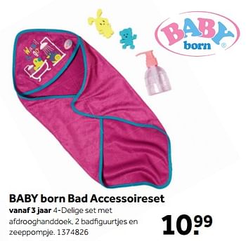 Aanbiedingen Baby born bad accessoireset - Baby Born - Geldig van 25/09/2017 tot 10/12/2017 bij Intertoys