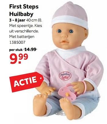 Aanbiedingen First steps huilbaby - Huismerk - Intertoys - Geldig van 25/09/2017 tot 10/12/2017 bij Intertoys
