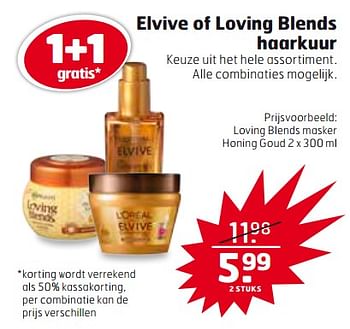 Aanbiedingen Loving blends masker honing goud - L'Oreal Paris - Geldig van 26/09/2017 tot 01/10/2017 bij Trekpleister
