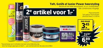 Aanbiedingen Taft gelpot titane power ultimate hold - Schwartzkopf - Geldig van 26/09/2017 tot 01/10/2017 bij Trekpleister