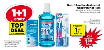 Aanbiedingen Tandenborstel indicator medium - Oral-B - Geldig van 26/09/2017 tot 01/10/2017 bij Trekpleister