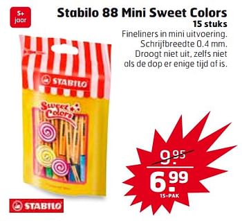 Aanbiedingen Stabilo 88 mini sweet colors - Stabilo - Geldig van 26/09/2017 tot 01/10/2017 bij Trekpleister