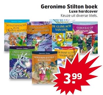 Aanbiedingen Geronimo stilton boek - Huismerk - Trekpleister - Geldig van 26/09/2017 tot 01/10/2017 bij Trekpleister