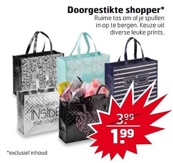 Aanbiedingen Doorgestikte shopper - Huismerk - Trekpleister - Geldig van 26/09/2017 tot 01/10/2017 bij Trekpleister