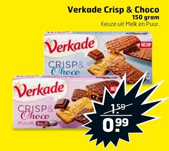 Aanbiedingen Verkade crisp + choco - Verkade - Geldig van 26/09/2017 tot 01/10/2017 bij Trekpleister