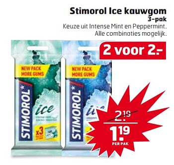 Aanbiedingen Stimorol ice kauwgom - Stimorol - Geldig van 26/09/2017 tot 01/10/2017 bij Trekpleister