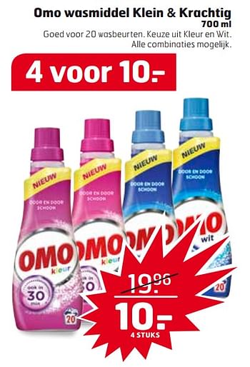Aanbiedingen Omo wasmiddel klein + krachtig - Omo - Geldig van 26/09/2017 tot 01/10/2017 bij Trekpleister