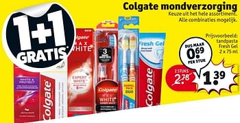 Aanbiedingen Tandpasta fresh gel - Colgate - Geldig van 26/09/2017 tot 08/10/2017 bij Kruidvat