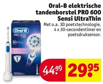 Aanbiedingen Oral-b elektrische tandenborstel pro 600 sensi ultrathin - Oral-B - Geldig van 26/09/2017 tot 08/10/2017 bij Kruidvat