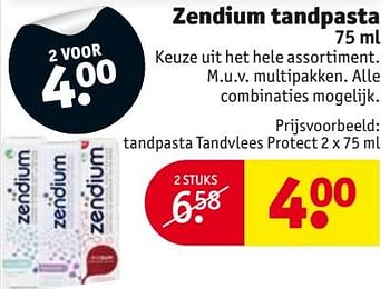 Aanbiedingen Tandpasta tandvlees protect - Zendium - Geldig van 26/09/2017 tot 08/10/2017 bij Kruidvat