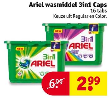 Aanbiedingen Ariel wasmiddel 3in1 caps - Ariel - Geldig van 26/09/2017 tot 08/10/2017 bij Kruidvat