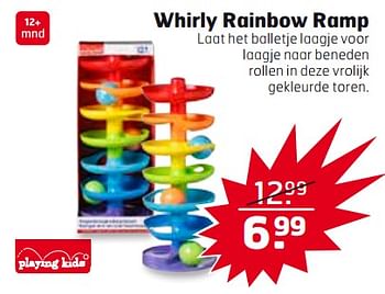 Aanbiedingen Whirly rainbow ramp - Playing Kids - Geldig van 26/09/2017 tot 01/10/2017 bij Trekpleister