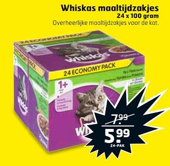 Aanbiedingen Whiskas maaltijdzakjes - Whiskas - Geldig van 26/09/2017 tot 01/10/2017 bij Trekpleister