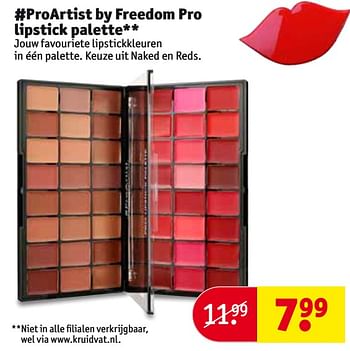 Aanbiedingen #proartist by freedom pro lipstick palette - ProArtist    - Geldig van 26/09/2017 tot 08/10/2017 bij Kruidvat
