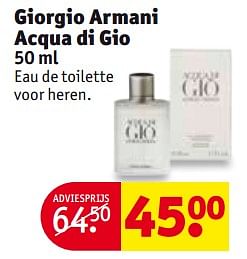 Aanbiedingen Giorgio armani acqua di gio - Giorgio Armani - Geldig van 26/09/2017 tot 08/10/2017 bij Kruidvat