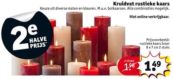 Aanbiedingen Rustieke kaars ivoor - Huismerk - Kruidvat - Geldig van 26/09/2017 tot 08/10/2017 bij Kruidvat