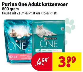 Aanbiedingen Purina one adult kattenvoer - Purina - Geldig van 26/09/2017 tot 08/10/2017 bij Kruidvat