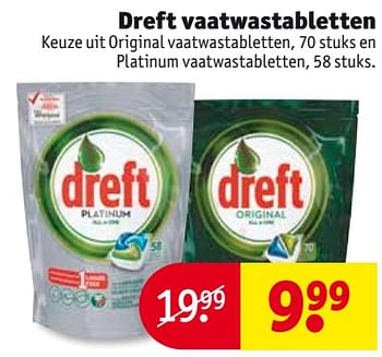 Aanbiedingen Dreft vaatwastabletten - Dreft - Geldig van 26/09/2017 tot 08/10/2017 bij Kruidvat