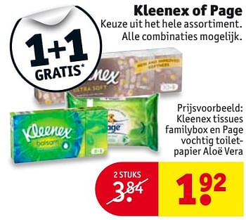 Aanbiedingen Kleenex tissues familybox en page vochtig toiletpapier aloë vera - Kleenex - Geldig van 26/09/2017 tot 08/10/2017 bij Kruidvat