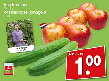 Aanbiedingen Komkommer of hollandse jonagold - Huismerk - Agrimarkt - Geldig van 25/09/2017 tot 30/09/2017 bij Agrimarkt