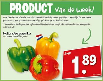 Aanbiedingen Hollandse paprika - Huismerk - Agrimarkt - Geldig van 25/09/2017 tot 30/09/2017 bij Agrimarkt