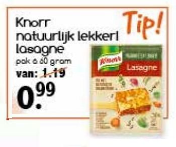 Aanbiedingen Knorr natuurlijk lekkerl lasagne - Knorr - Geldig van 25/09/2017 tot 30/09/2017 bij Agrimarkt