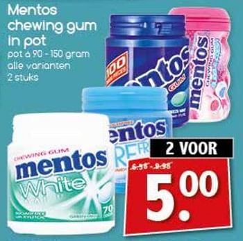 Aanbiedingen Mentos chewing gum in pot - Mentos - Geldig van 25/09/2017 tot 30/09/2017 bij Agrimarkt