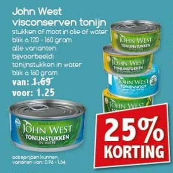 Aanbiedingen John west visconserven tonijn - John West - Geldig van 25/09/2017 tot 30/09/2017 bij Agrimarkt