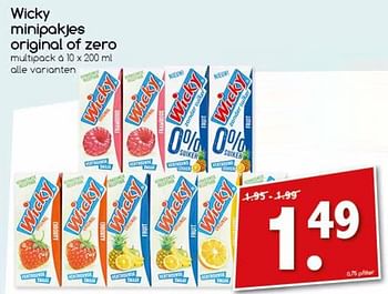 Aanbiedingen Wicky minipakjes original of zero - Wicky - Geldig van 25/09/2017 tot 30/09/2017 bij Agrimarkt
