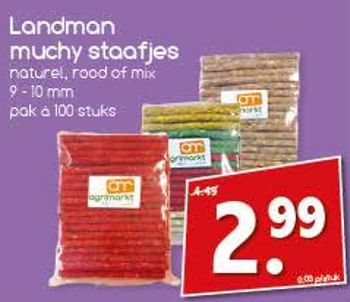 Aanbiedingen Landman muchy staafjes - Landman - Geldig van 25/09/2017 tot 30/09/2017 bij Agrimarkt