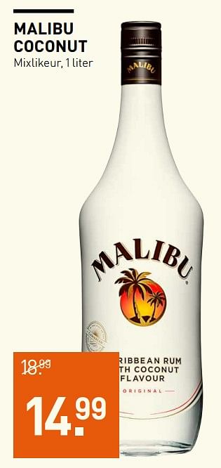 Aanbiedingen Malibu coconut mixlikeur - Malibu - Geldig van 25/09/2017 tot 08/10/2017 bij Gall & Gall