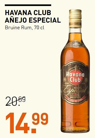 Aanbiedingen Havana club añejo especial bruine rum - Havana club - Geldig van 25/09/2017 tot 08/10/2017 bij Gall & Gall