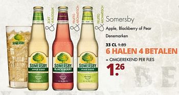 Aanbiedingen Somersby apple, blackberry of pear denemarken - Somersby - Geldig van 25/09/2017 tot 07/10/2017 bij Mitra