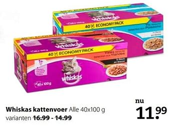 Aanbiedingen Whiskas kattenvoer - Whiskas - Geldig van 25/09/2017 tot 08/10/2017 bij Boerenbond