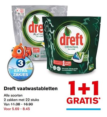 Aanbiedingen Dreft vaatwastabletten - Dreft - Geldig van 27/09/2017 tot 03/10/2017 bij Hoogvliet