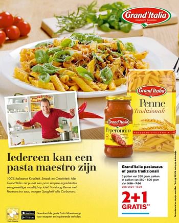 Aanbiedingen Grand`italia pastasaus of pasta tradizionali - Grand Italia - Geldig van 27/09/2017 tot 03/10/2017 bij Hoogvliet