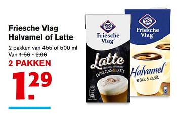 Aanbiedingen Friesche vlag halvamel of latte - Friesche Vlag - Geldig van 27/09/2017 tot 03/10/2017 bij Hoogvliet