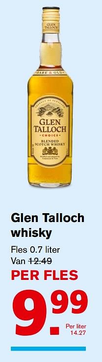 Aanbiedingen Glen talloch whisky - Glen Talloch - Geldig van 27/09/2017 tot 03/10/2017 bij Hoogvliet