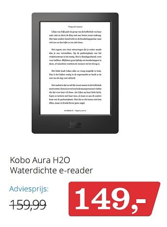 Aanbiedingen Kobo aura h20 waterdichte e-reader - Kobo - Geldig van 25/09/2017 tot 04/10/2017 bij Bol