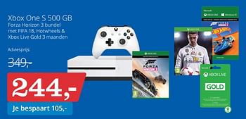 Aanbiedingen Xbox one s 500 gb - Huismerk - Bol - Geldig van 25/09/2017 tot 04/10/2017 bij Bol