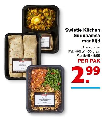 Aanbiedingen Swietie kitchen surinaamse maaltijd - Swietie Kitchen - Geldig van 27/09/2017 tot 03/10/2017 bij Hoogvliet